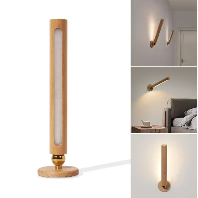 Smart Rotatable Wooden Night Light - Decorify